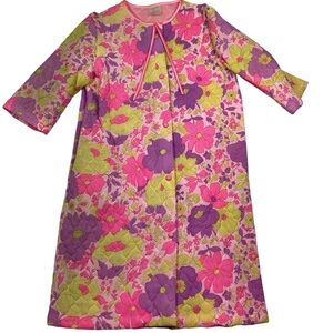 Vintage 70s floral quilted house coat